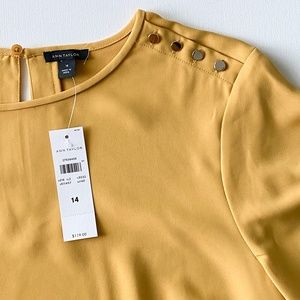 NWT Ann Taylor Shoulder Button Flutter Sleeve T-Shirt Dress, Size Large